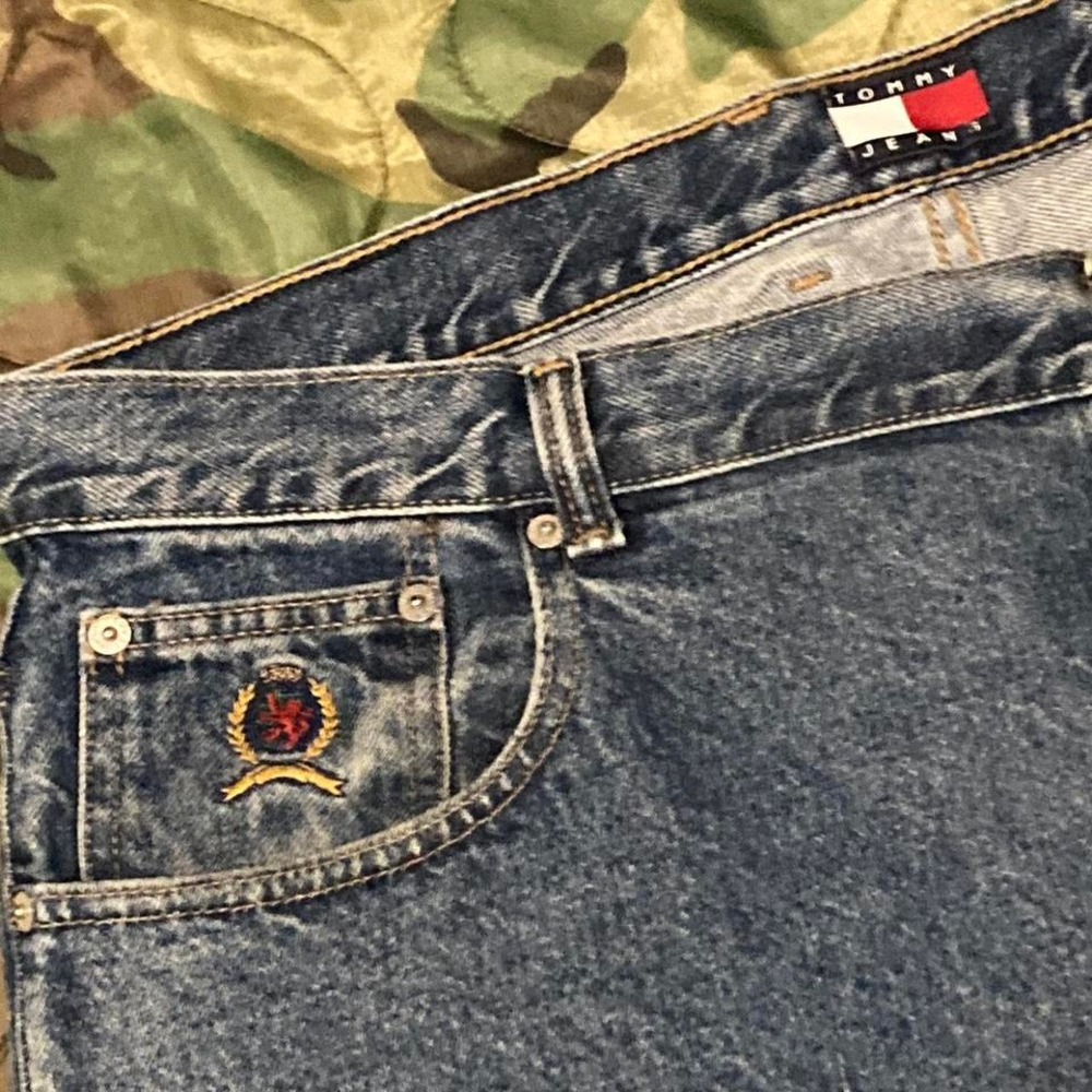 Tommy Hilfiger baggy Wide leg‎ jeans vtg mens 40/34 - Picture 5 of 8